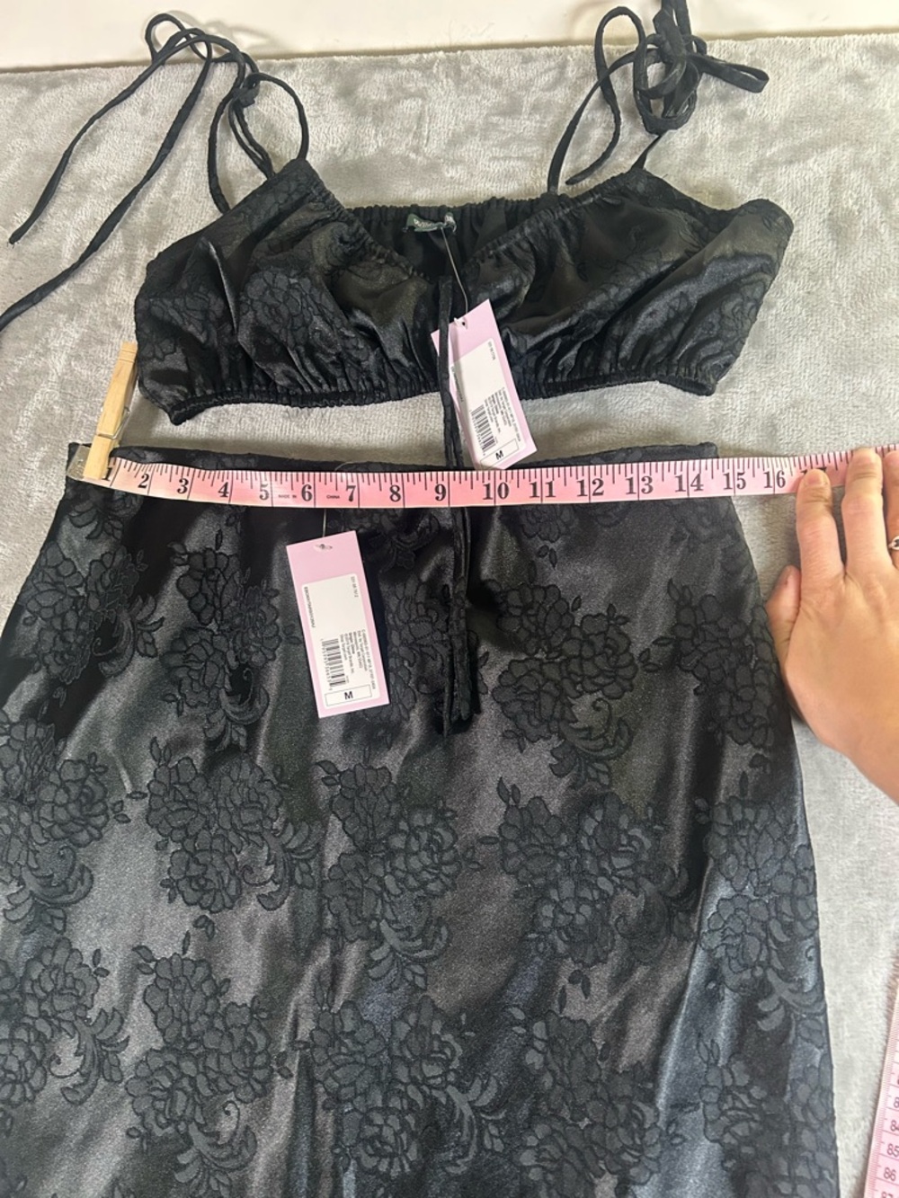wild fable Black Textured Lace Bralette and skirt set NWT - Picture 4 of 16